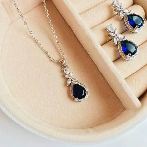 نیم ست جواهری کریستال رنگی