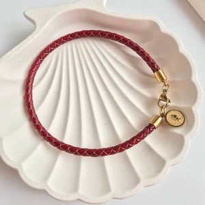 دستبند چرم و استیل