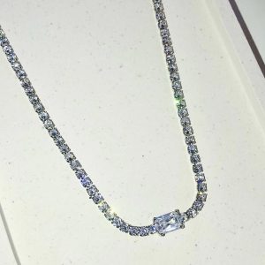 گردنبند تنیسی طرح جواهر