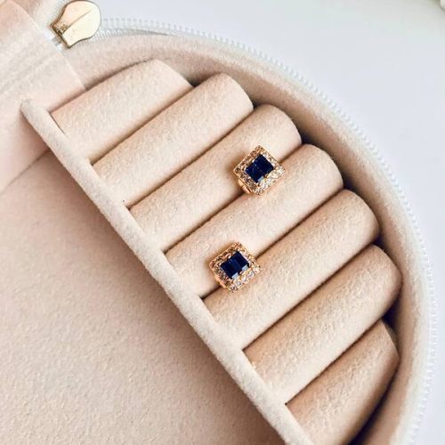 گوشواره کریستال ظریف آبی