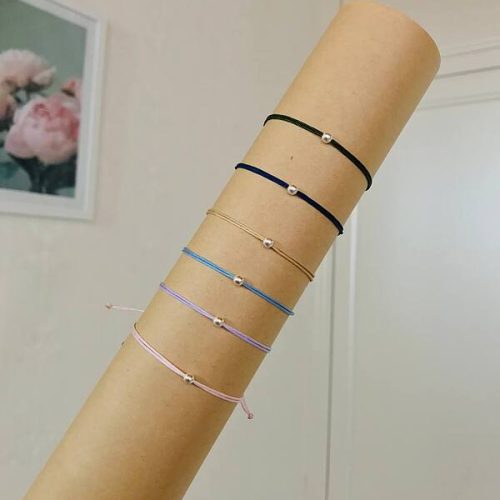 دستبند مینیمال نفره نخی