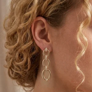 گوشواره آویز ژوپینگ نگین‌دار