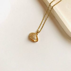 گردنبند صدف و مروارید متحرک استیل