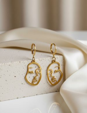 گوشواره طرح چهره استیل