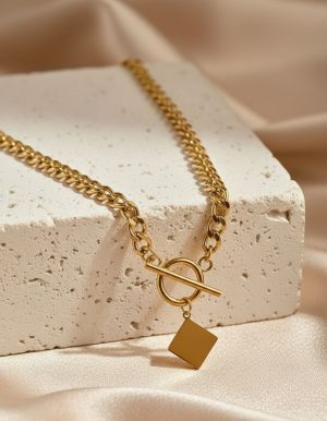 چوکر کارتیه پلاک دار استیل