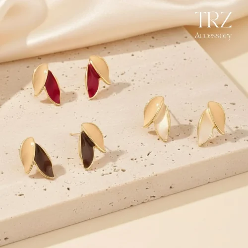 گوشواره میناکاری برگ